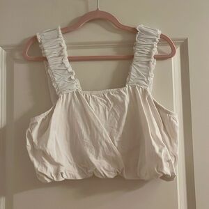 Free People white cropped bubble top